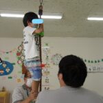 上までいけるかな？ターザンロープ