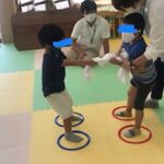 タオル相撲ではっけよーい、のこったー！